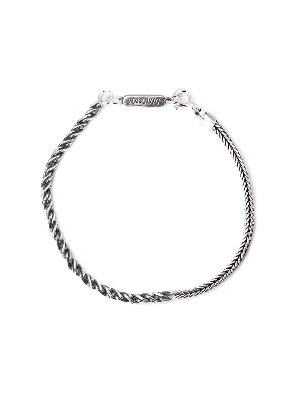 하랑(HARANG) HR 110B_Silver Half&Half Chain Bracelet