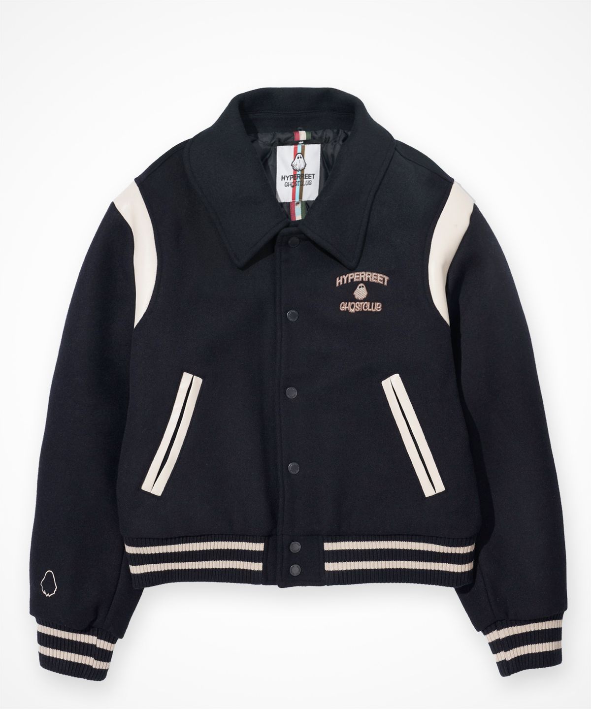 하이퍼리트(HYPERREET) CASHMERE FUR VARSITY JACKET [ DARK NAVY ]
