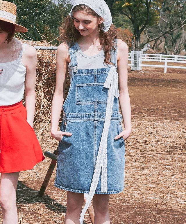★25SS新作★RONRON★NON FADE POCKET HEART POINT DENIM DRESS NON FADE POCKET HEART POINT DENIM DRESS INDIGO BLUE - RONRON