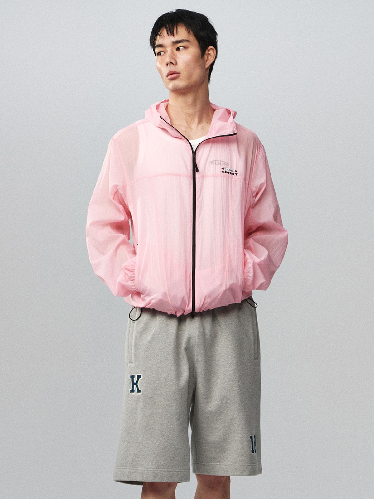 기준 맨(KIJUN MEN) Sheer Windbreaker Pink