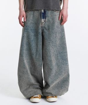 BALLOON FIT DENIM PANTS (INDIGO YELLOW TIN)