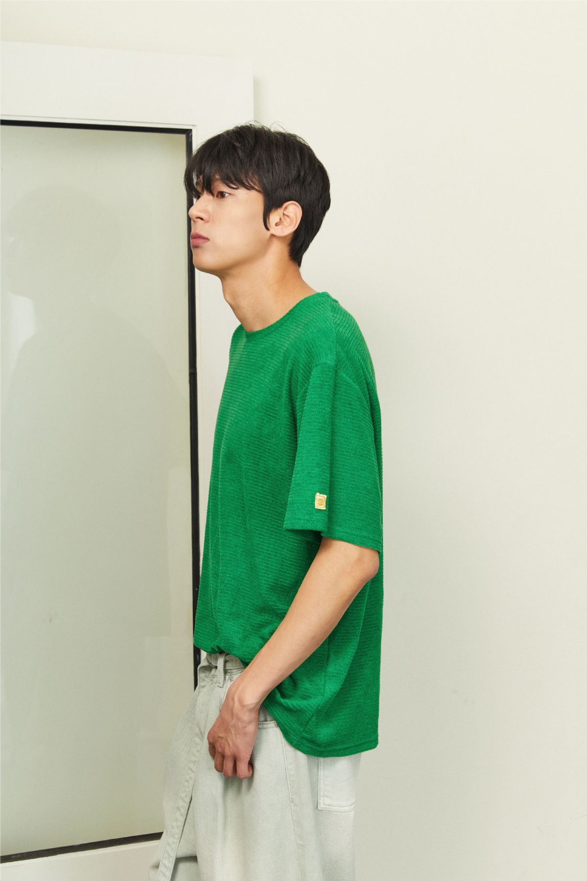 알람서울(ALARMSEOUL) 알람 스트라이프 테리 티셔츠 그린_맨