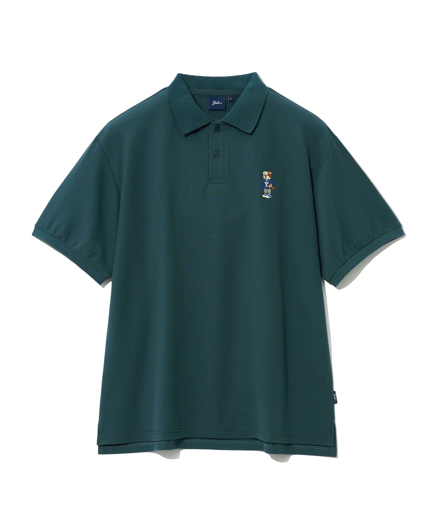 MUSINSA | YALE Embroidered Dan Quick Dry Pique Polo Shirt Blue Green