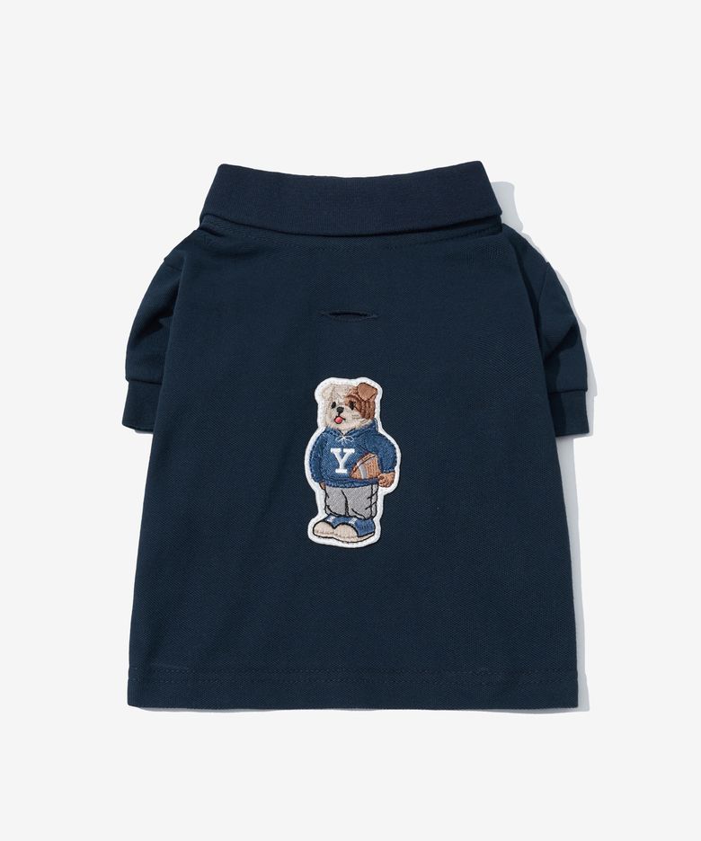 엠브로이더리 댄 퀵 드라이 피케 도기 폴로셔츠 네이비