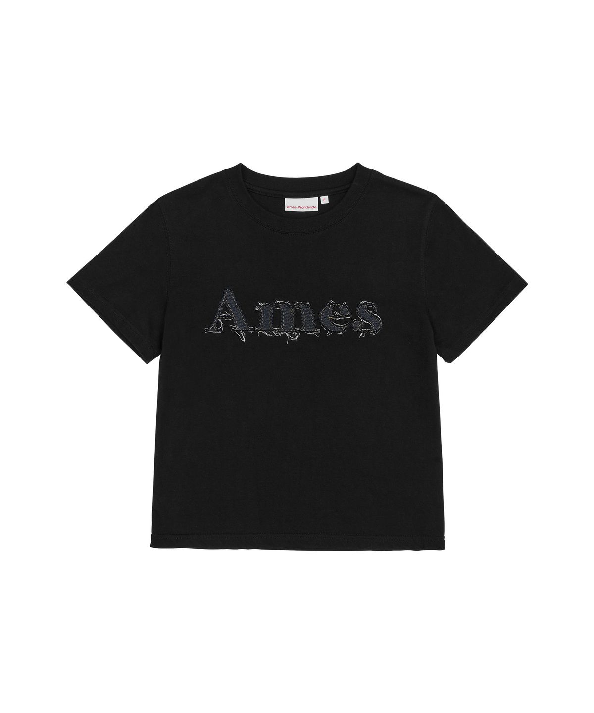 아메스 월드와이드(AMES-WORLDWIDE) BASIC LOGO DENIM APPLIQUE TEE BLACK (AM2EMUT514A)