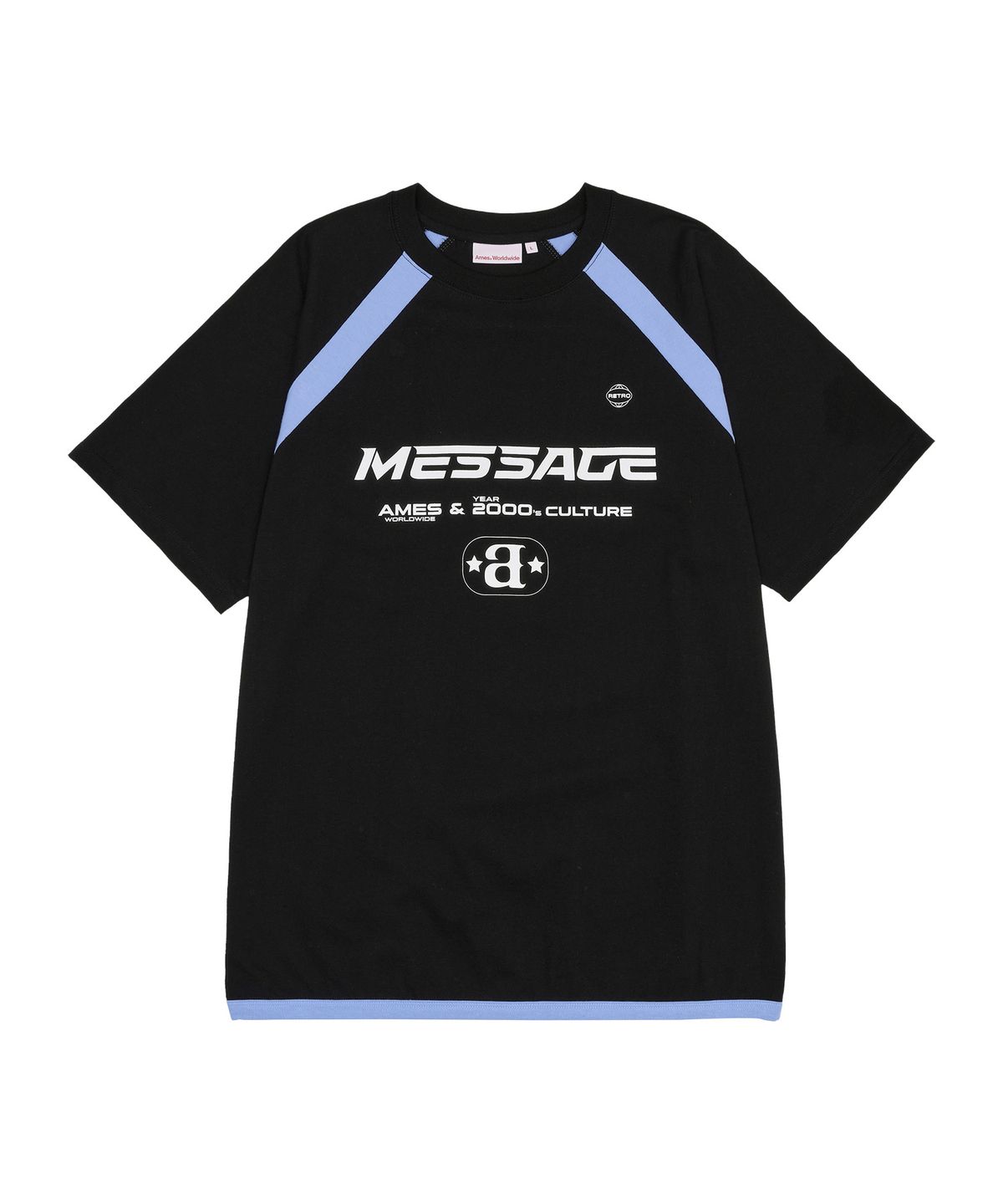 아메스 월드와이드(AMES-WORLDWIDE) MESSAGE LOGO RAGLAN TEE BLACK (AM2EMUT513A)