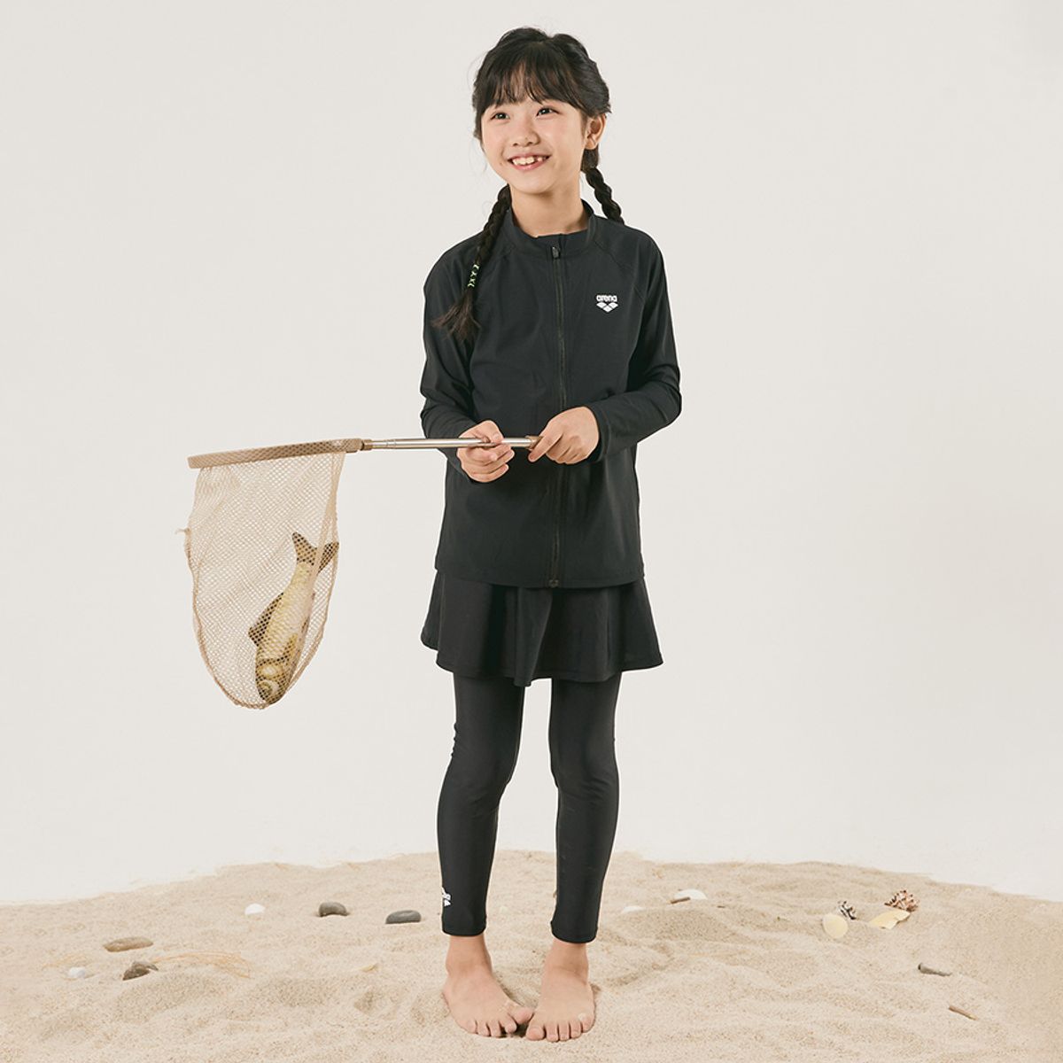 아레나 키즈(ARENA KIDS) 에브리데이 아동 레저 9부 랩스커트 A4BG1GE01BLK