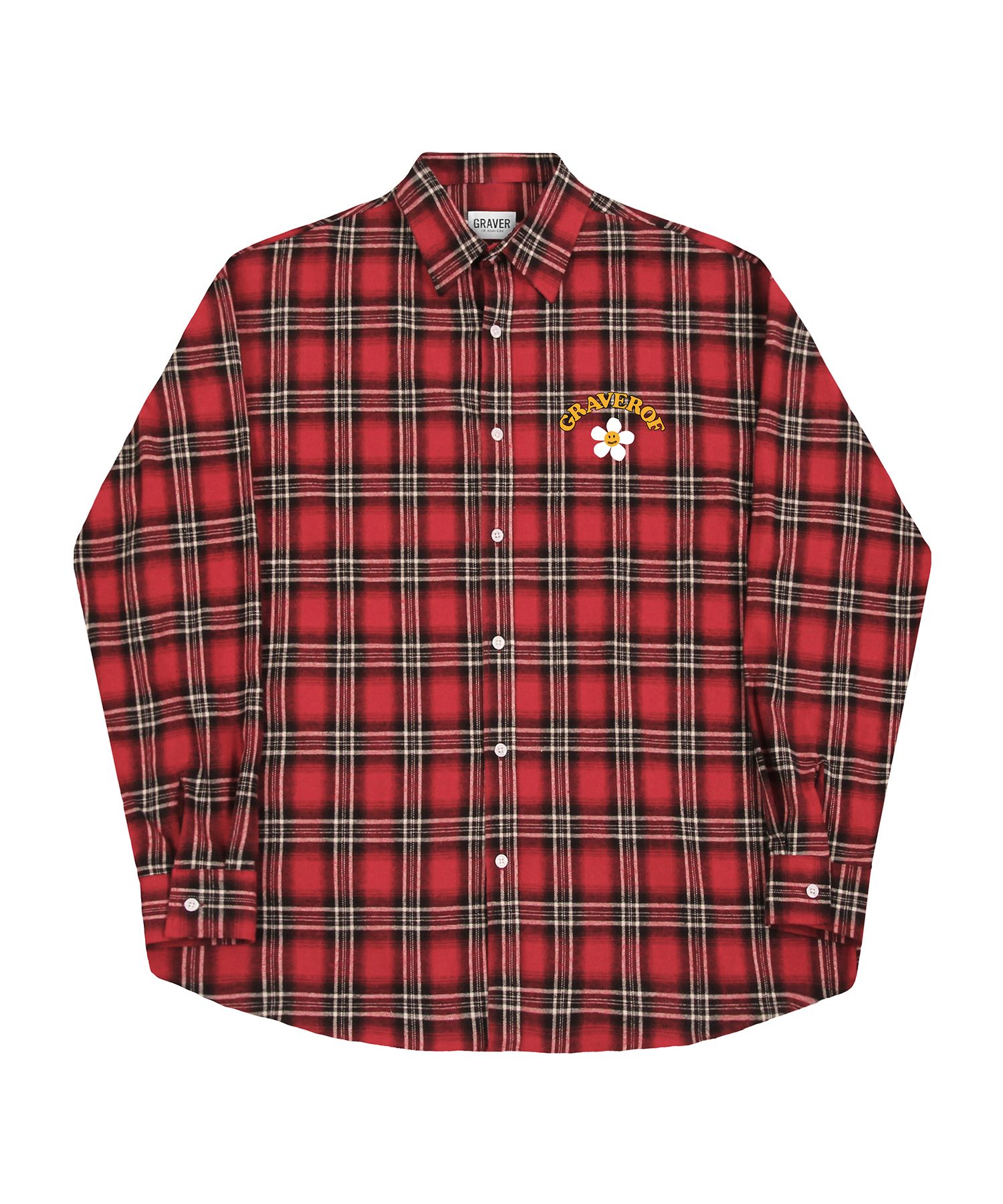 【GRAVER】24SS★ Flower GRAVEROF Arch Logo Check Shirt MUSINSA | GRAVER [UNISEX] Flower GRAVEROF Arch Logo Check