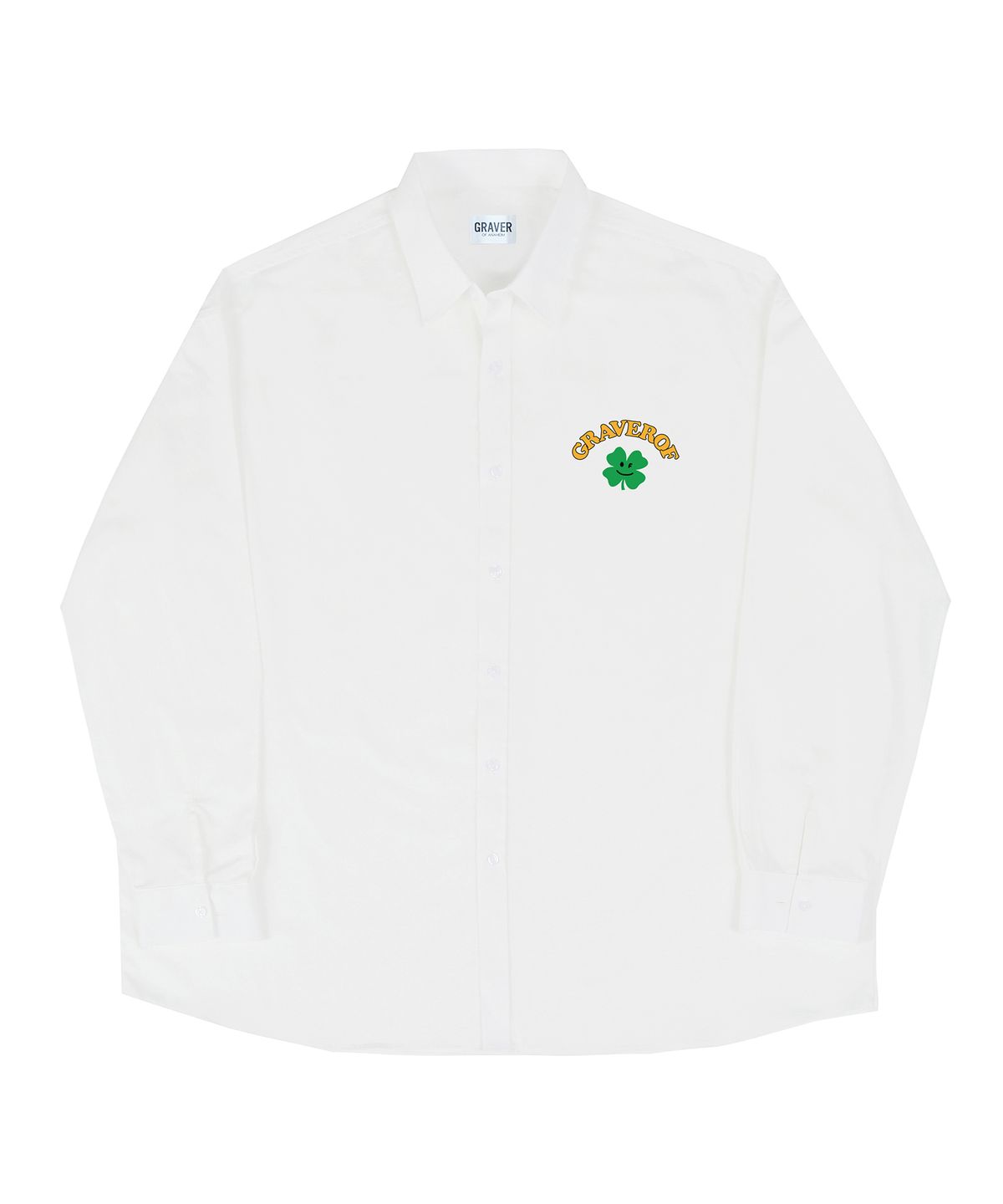 그레이버(GRAVER) [UNISEX]클로버 GRAVEROF 아치 로고 베이직 셔츠_화이트