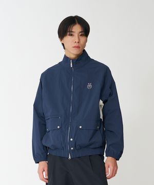 스탠넥 아웃포켓 웜업 자켓 (네이비)