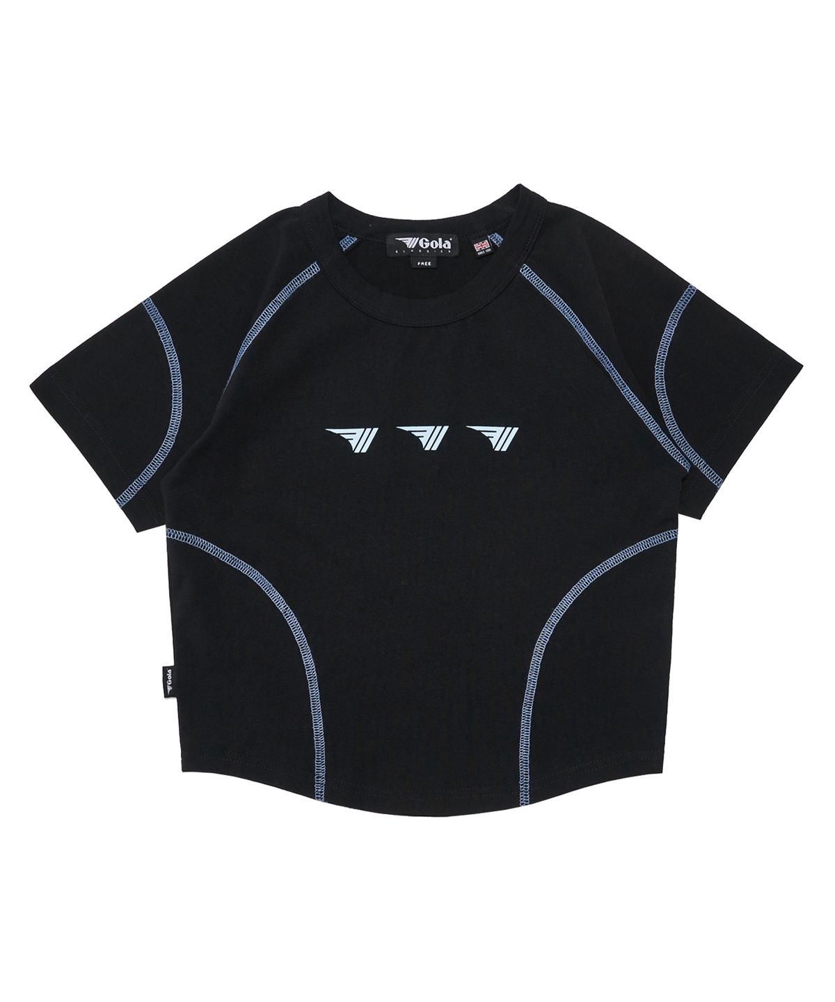 골라(GOLA) W STITCH POINT T-SHIRTS [BLACK]