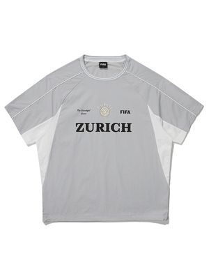 D7 컬러블록 반소매 피스테 (그레이)