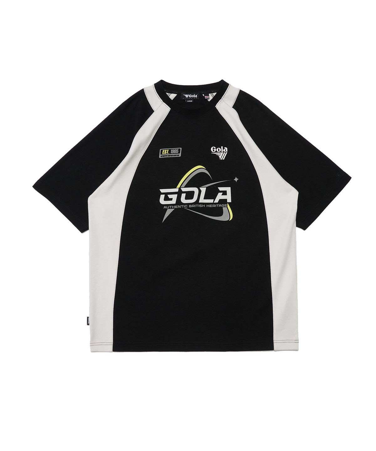 골라(GOLA) COLOR BLOCK GRAPHIC T-SHIRTS [BLACK]