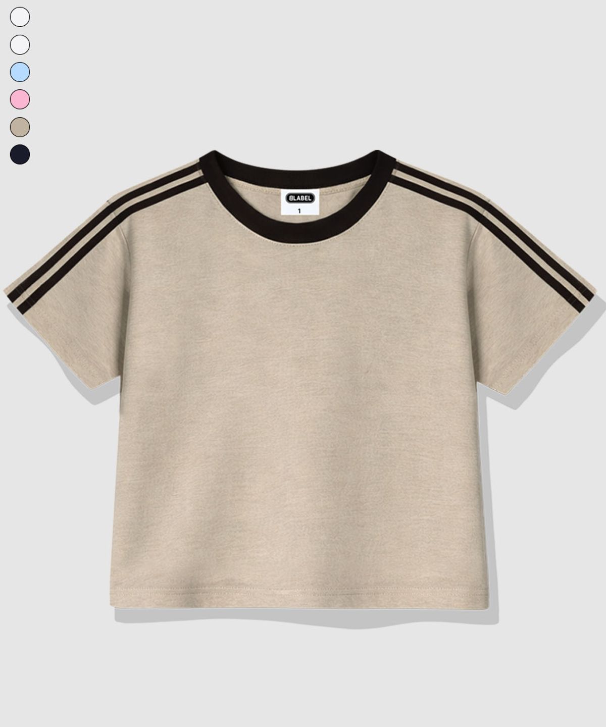 베이직라벨(BASIC LABEL) Wesley Semi-crop track short-sleeved T-shirt 6 Color [BLSE_6001]