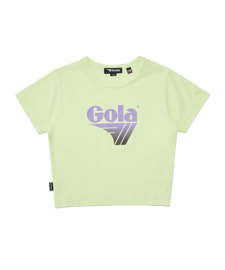 W BIG LOGO SLIM CROP T-SHIRTS [LIME]