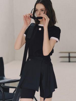 냉감 커버업 랩 스커트_BLACK