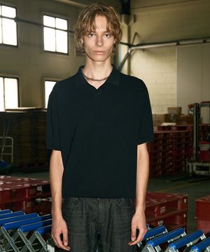 썸머 쿨 니트 티에리[블랙]