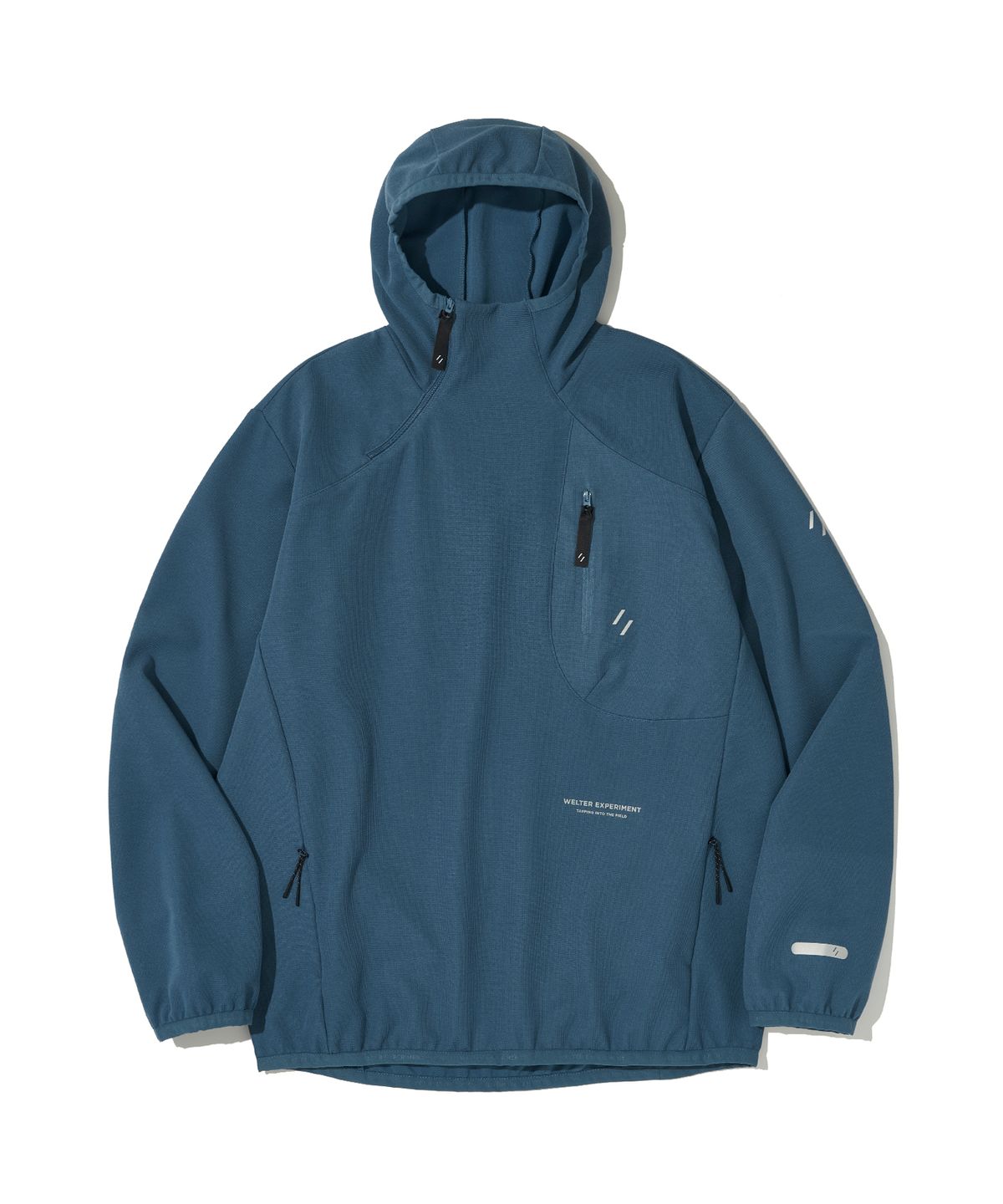 웰터 익스페리먼트(WELTER EXPERIMENT) STRETCH WAFFLE PULLOVER_BLUE_WOL089
