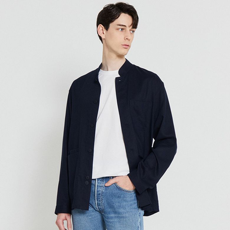 린넨 트리콜로르 957 셔켓 네이비 SE4SM22LS957SNY