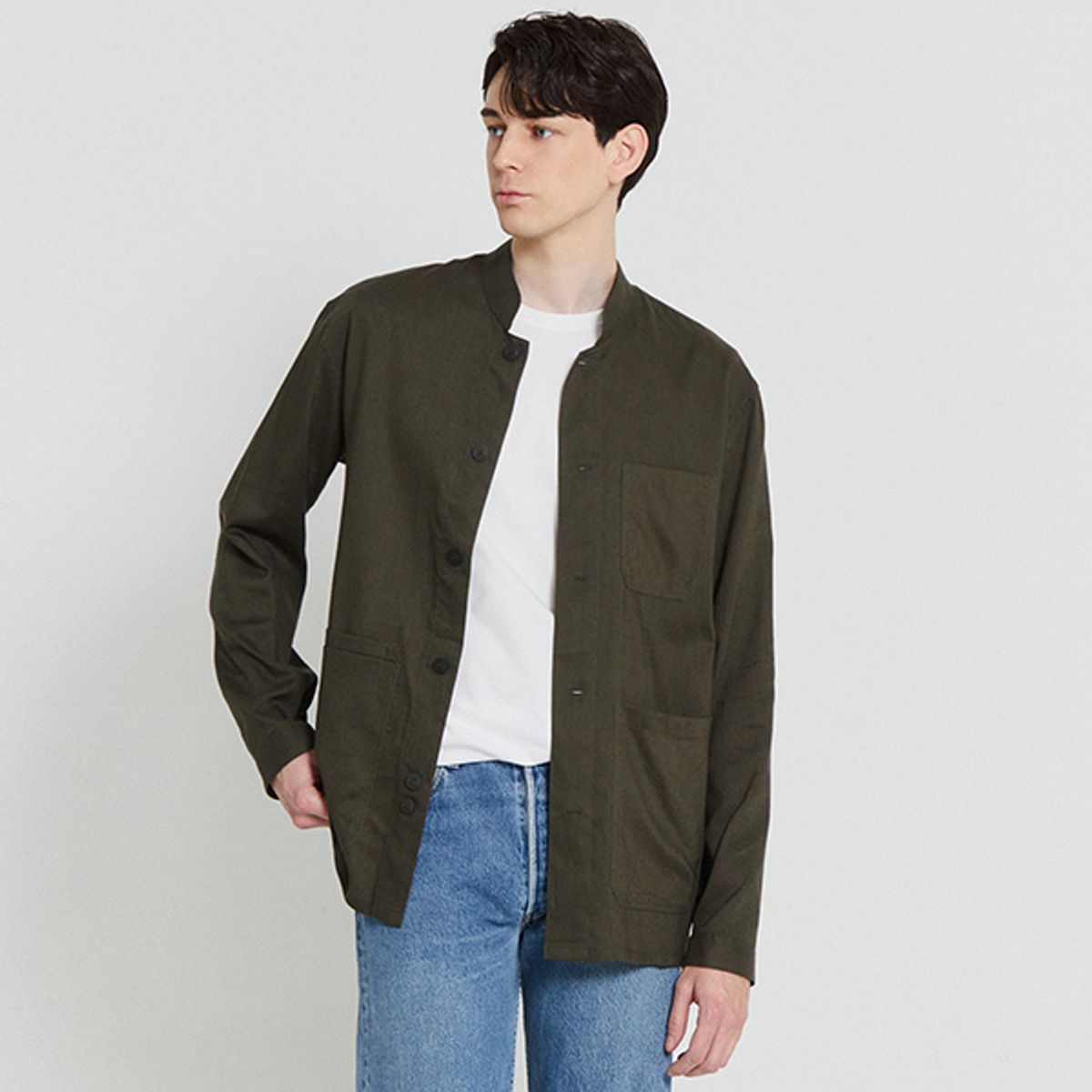 에스.티.듀퐁 클래식(S.T. DUPONT CLASSICS) 린넨 트리콜로르 957 셔켓 카키 SE4SM22LS957SKH