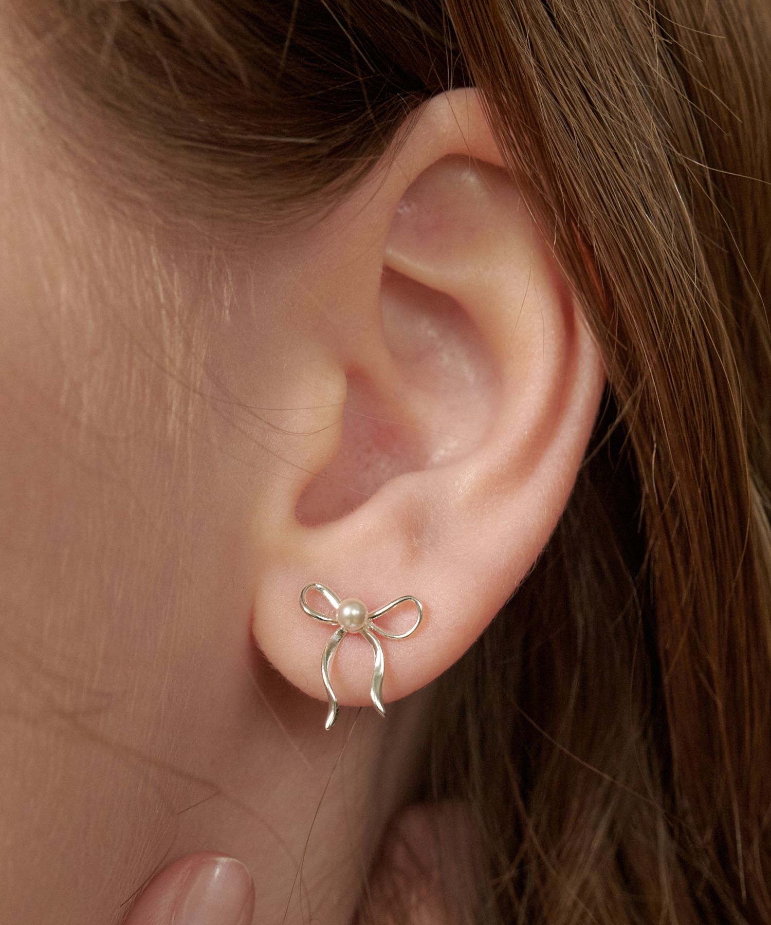 【TATIANA】Coco Pearl Ribbon Earring EC3089〜リボンのピアス MUSINSA | TATIANA (Silver 925) Coco Pearl Ribbon Earring EC3089