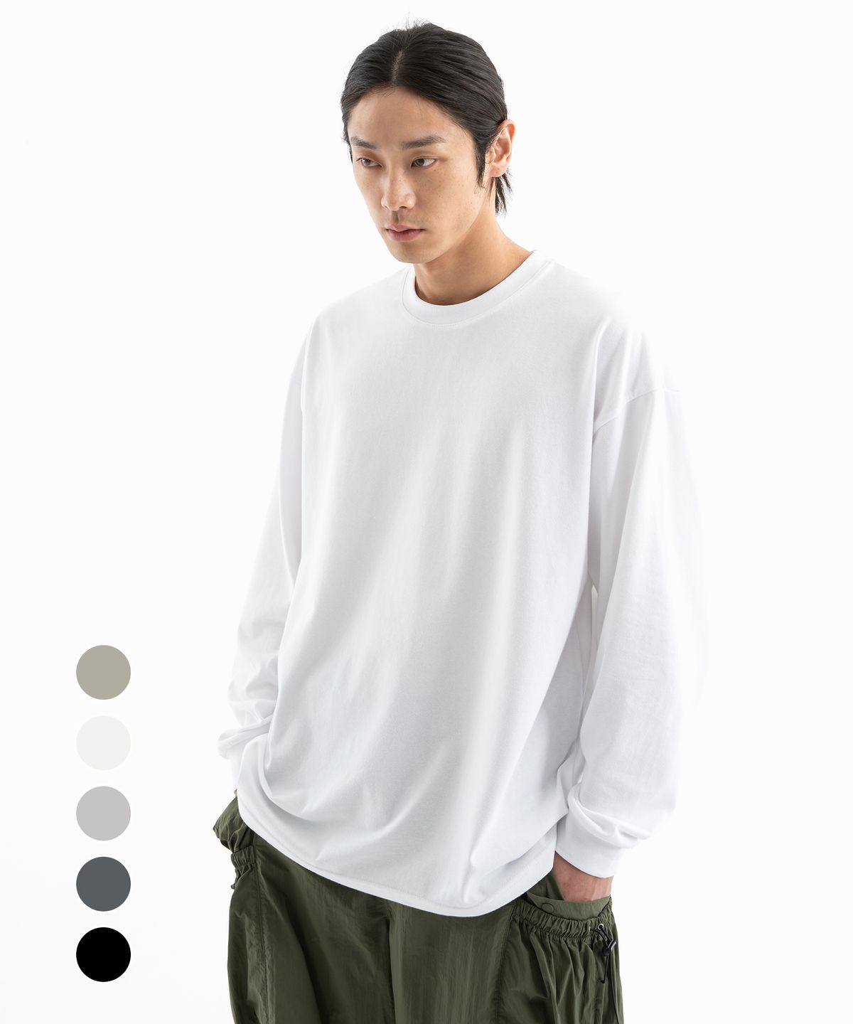 유니온스튜디오(UNIONSTUDIO) 오버핏 시보리 실키 긴팔티 ( 4Color )
