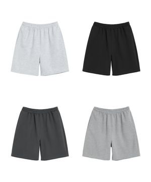 ( 2Pack ) 루즈핏 스웨트 하프팬츠 ( 4Color )