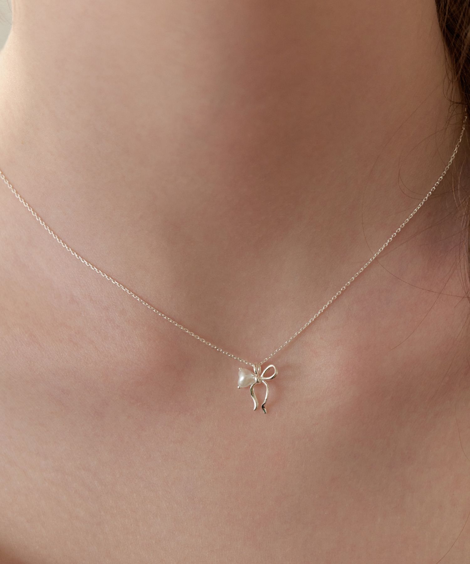 MUSINSA | TATIANA (Silver 925) One-Side Heart Ribbon