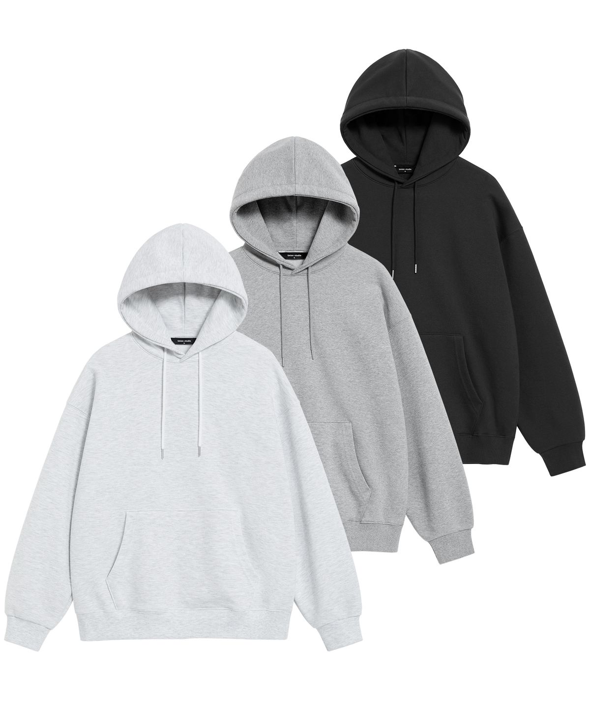 유니온스튜디오(UNIONSTUDIO) ( 2Pack ) 루즈핏 스웨트 후드 ( 4Color )