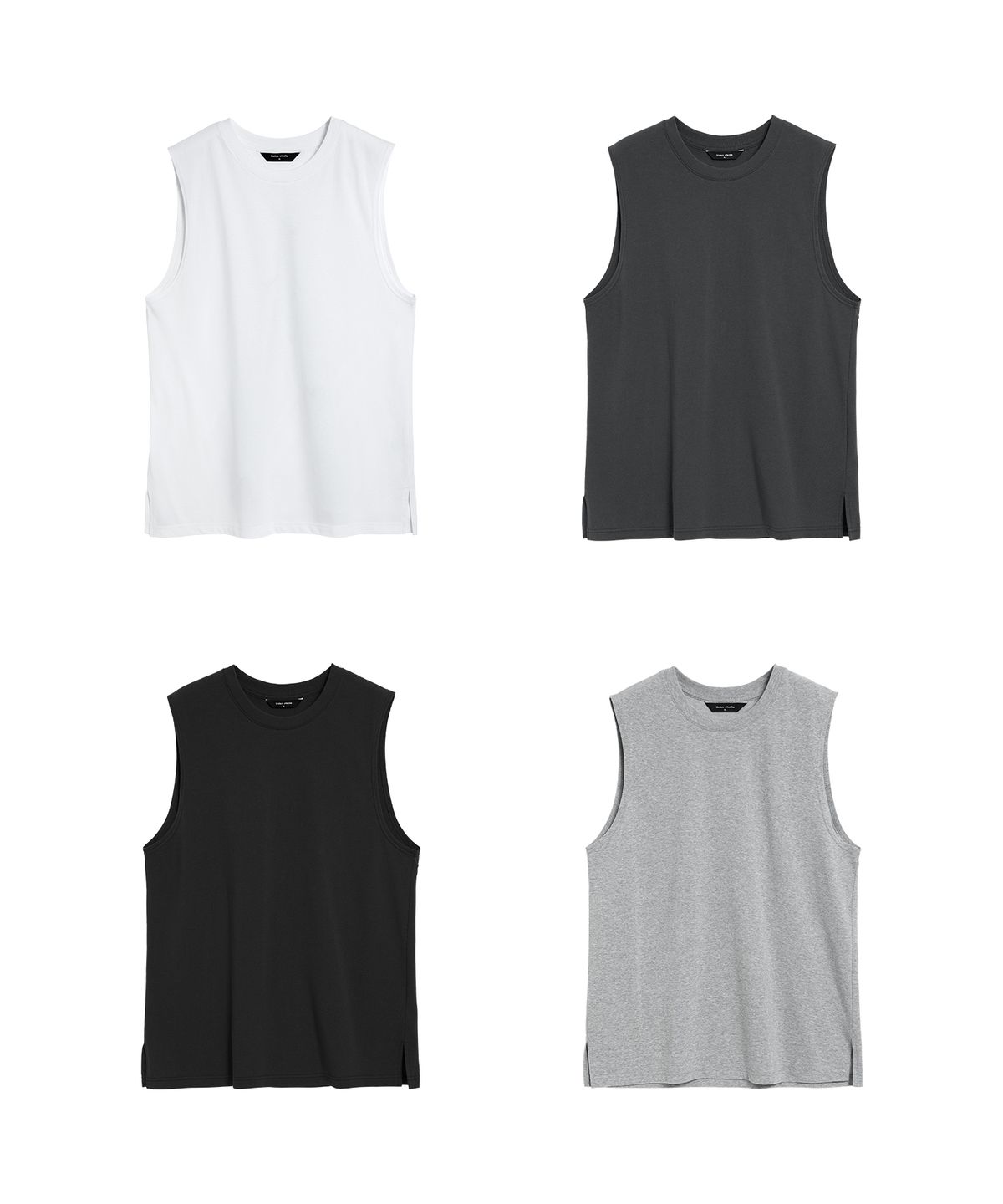 유니온스튜디오(UNIONSTUDIO) ( 2Pack ) 루즈핏 레이어드 트임 실키 슬리브리스 ( 4Color )