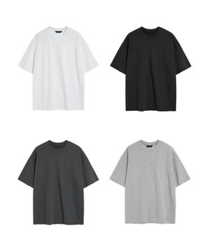 ( 2Pack ) 세미오버핏 베이직 실키 반팔티 ( 4Color )