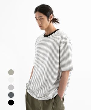 루즈핏 스트라이프 반팔티 ( 4Color )