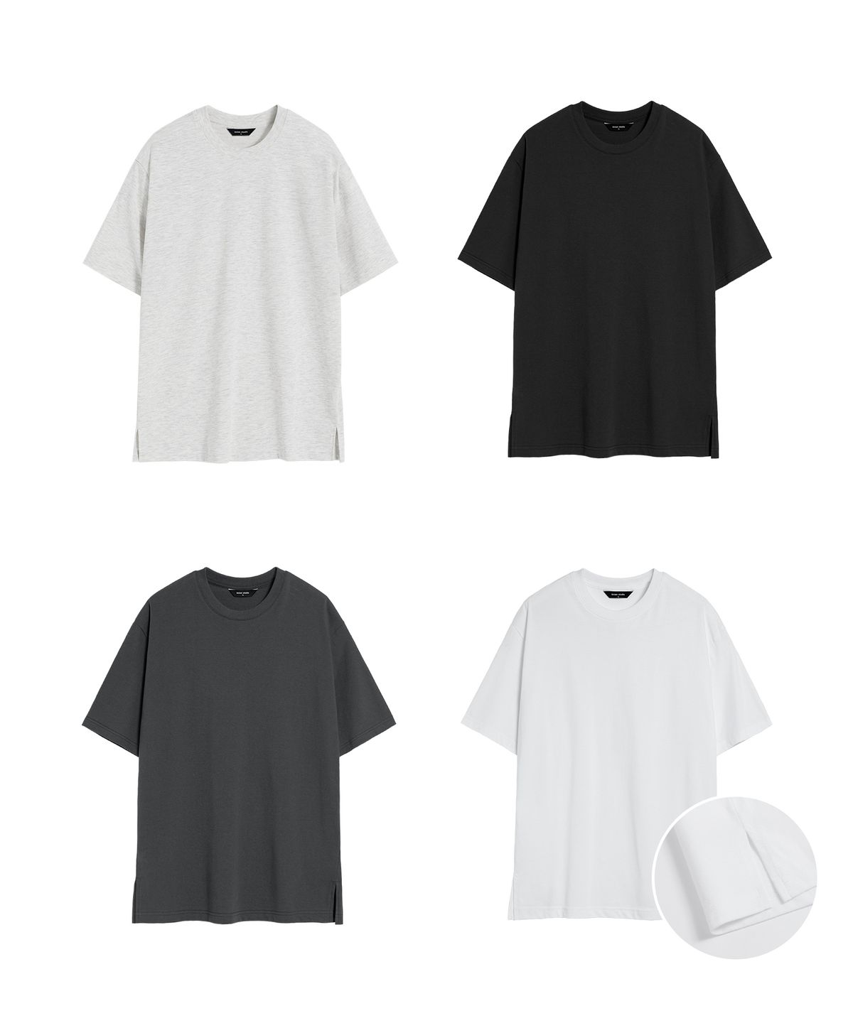 유니온스튜디오(UNIONSTUDIO) ( 2Pack ) 레이어드 트임 실키 반팔티 ( 5Color )