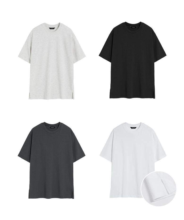 ( 2Pack ) 레이어드 트임 실키 반팔티 ( 5Color )