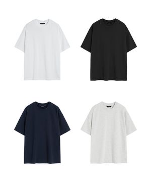 ( 2Pack ) 루즈핏 베이직 실키 반팔티 ( 6Color )