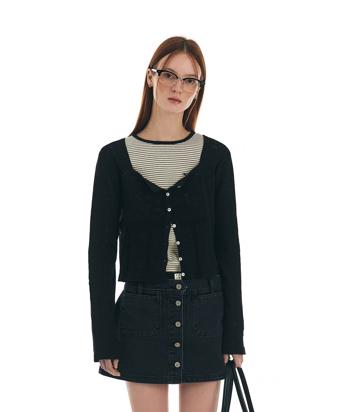 그로브(GROVE) ANNETTE CARDIGAN_BLACK