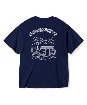 캠핑 오프로드 오버핏 반팔 티셔츠 (네이비)
