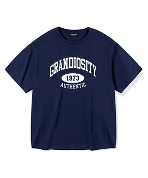 어센틱 로고 오버핏 반팔 티셔츠 (네이비)