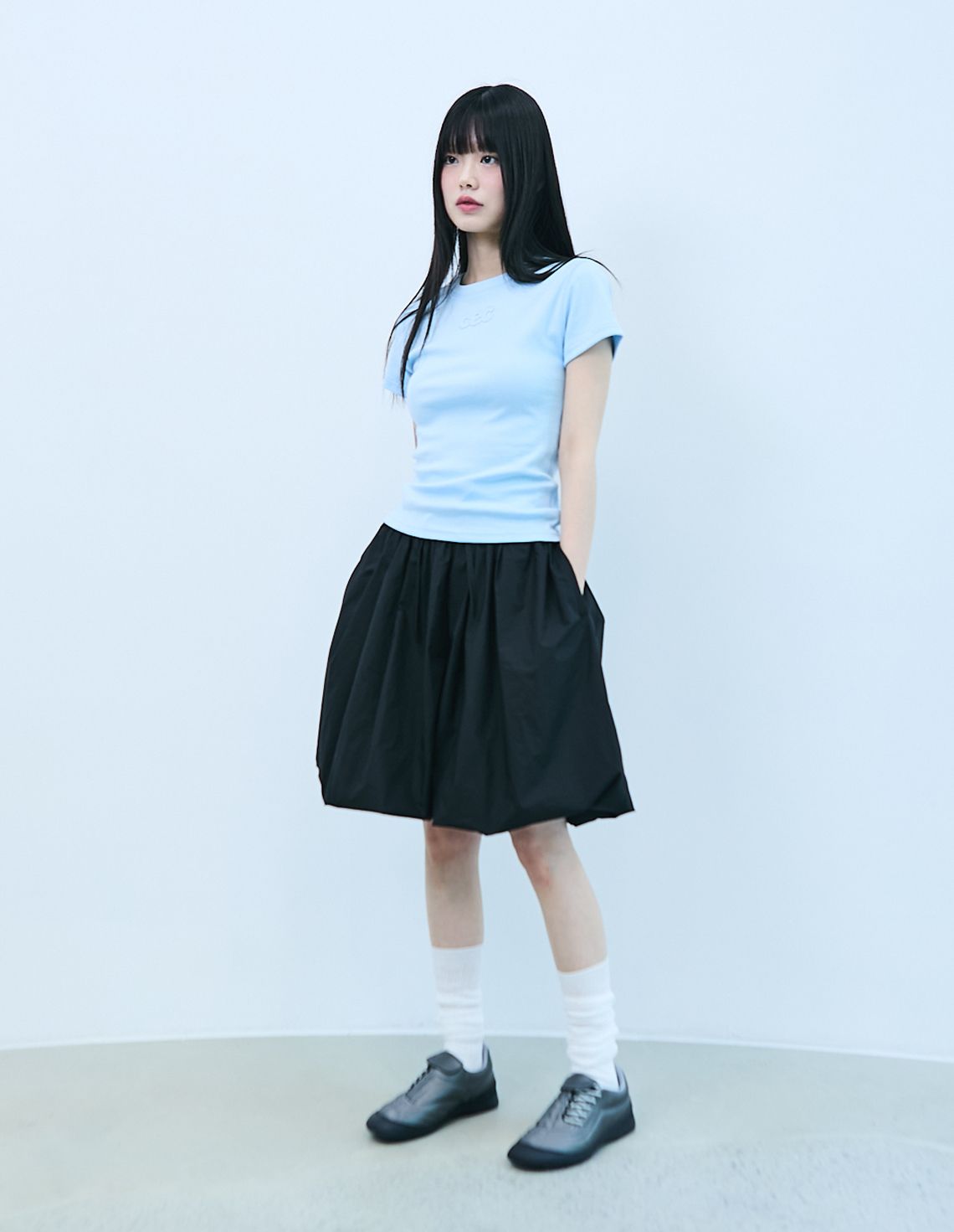 【CHANCECHANCE】24SS CEC APPLIQUE LOGO WOMAN T-SHIRT MUSINSA | CHANCECHANCE CEC APPLIQUE LOGO WOMAN T-SHIRT(SKY BLUE)