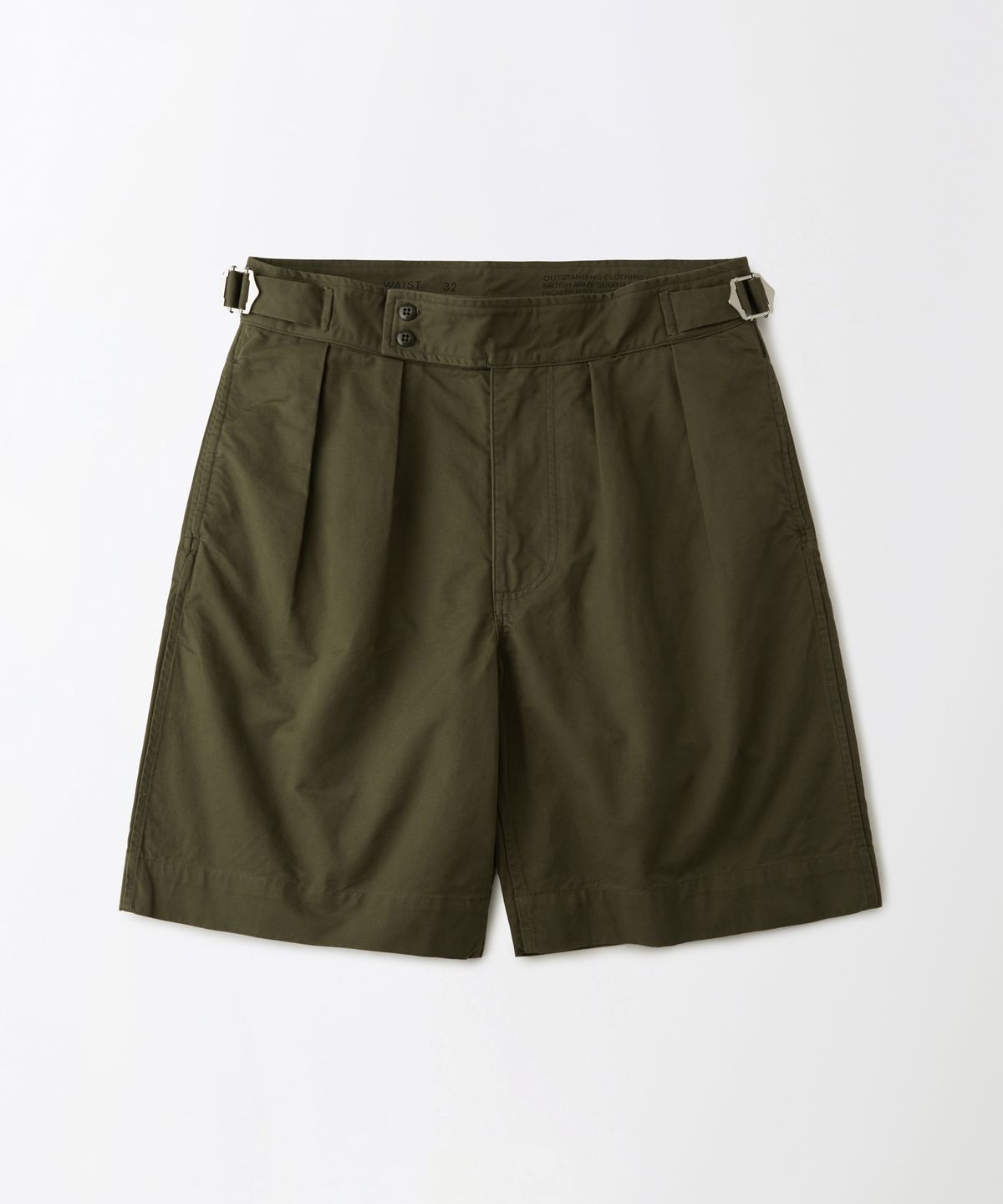 아웃스탠딩(OUTSTANDING) TWO TUCK GURKHA SHORTS_OLIVE