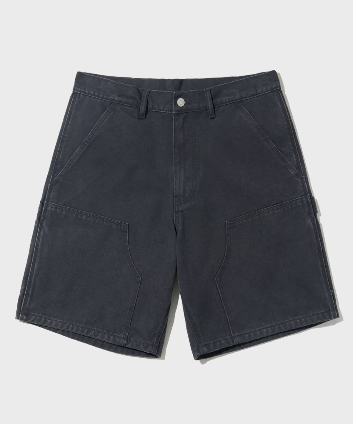 아웃스탠딩(OUTSTANDING) CANVAS CARPENTER DOUBLE KNEE SHORTS_CHARCOAL