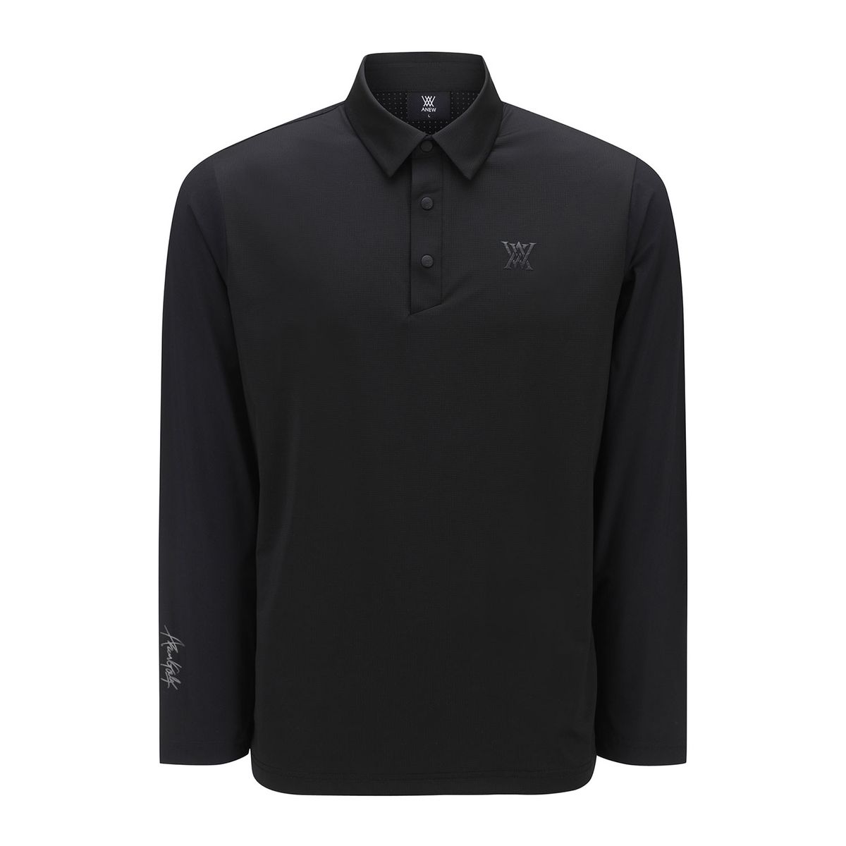 어뉴골프(ANEW GOLF) MEN BAND DETAIL LONG T-SHIRT_BK
