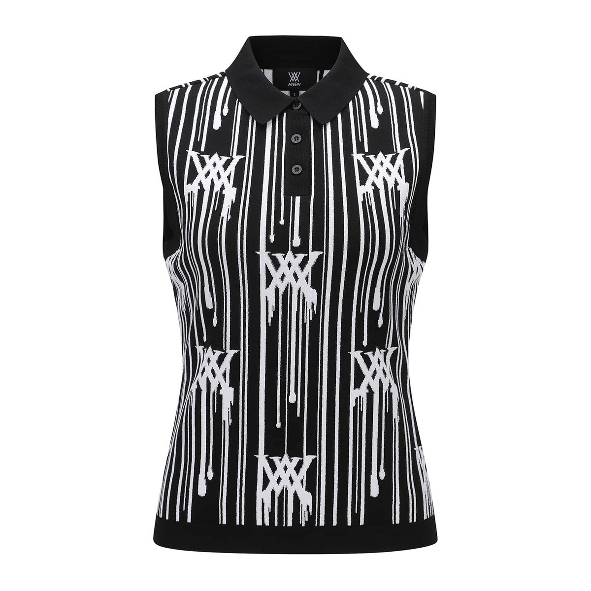 어뉴골프(ANEW GOLF) WOMEN RAIN LOGO SLEEVELESS SWEATER_BK