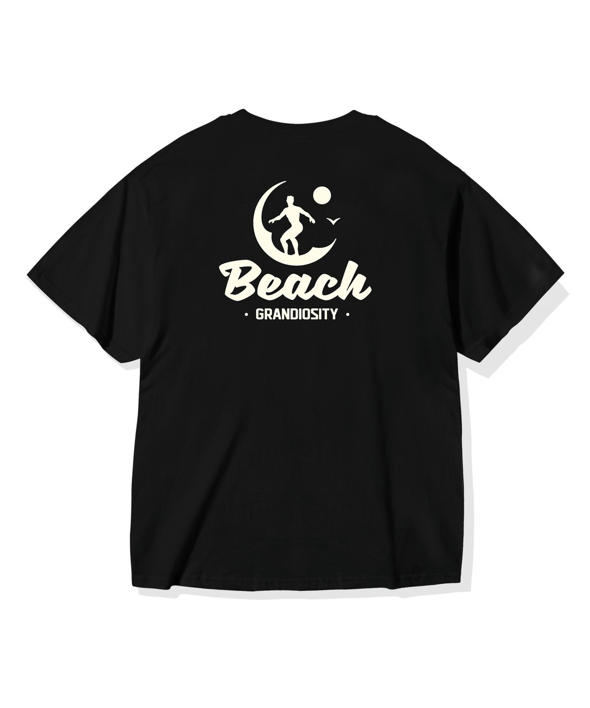 그랜디오시티(GRANDIOSITY) BEACH 그래픽 오버핏 반팔 티셔츠 (블랙)