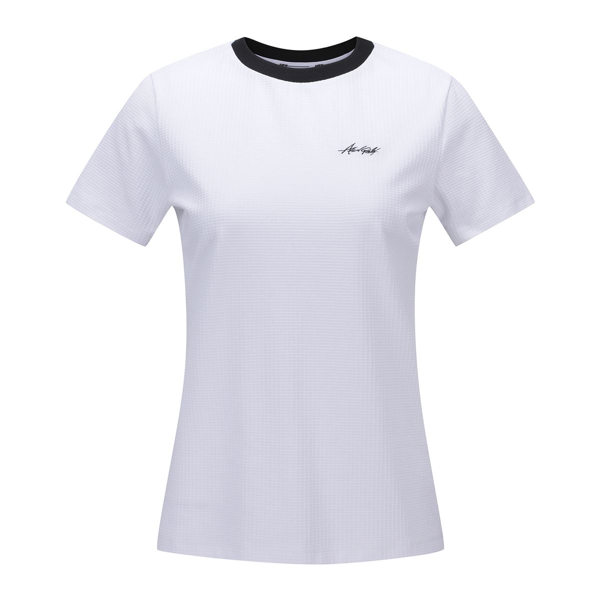 어뉴골프(ANEW GOLF) WOMEN SQUARE LIP CREW NECK SHORT T-SHIRT_WH