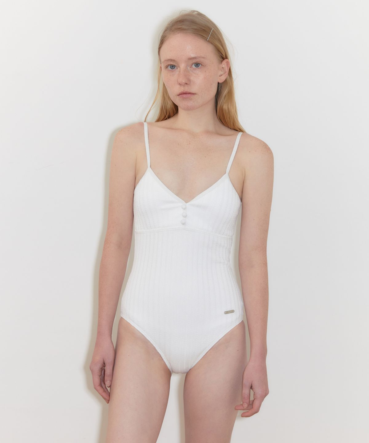시눈(SINOON) Wave Stripe Swimsuit (White)