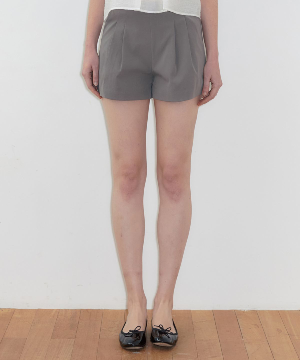 시눈(SINOON) Double Tuck Shorts (Grey)