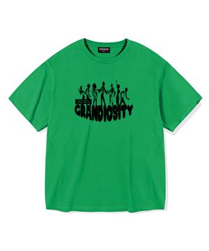 레트로 소울 그래픽 오버핏 반팔 티셔츠 (그린)