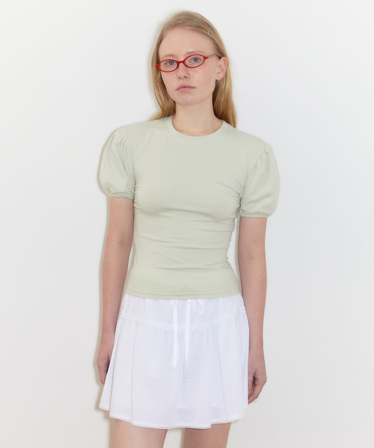 시눈(SINOON) Basic Puff T-Shirts (Light Green)