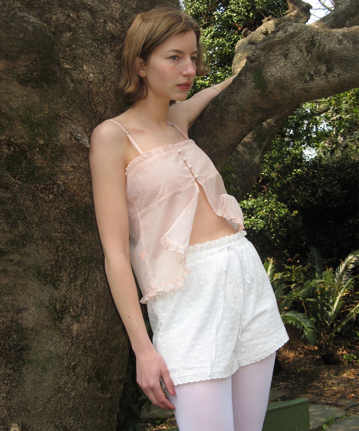 시눈(SINOON) Layered Frill Blouse (Light Pink)